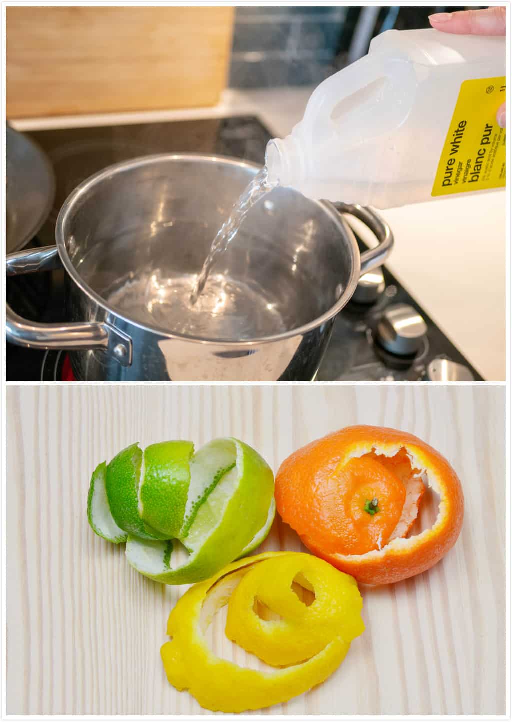 Quick vinegar and citrus cleaner