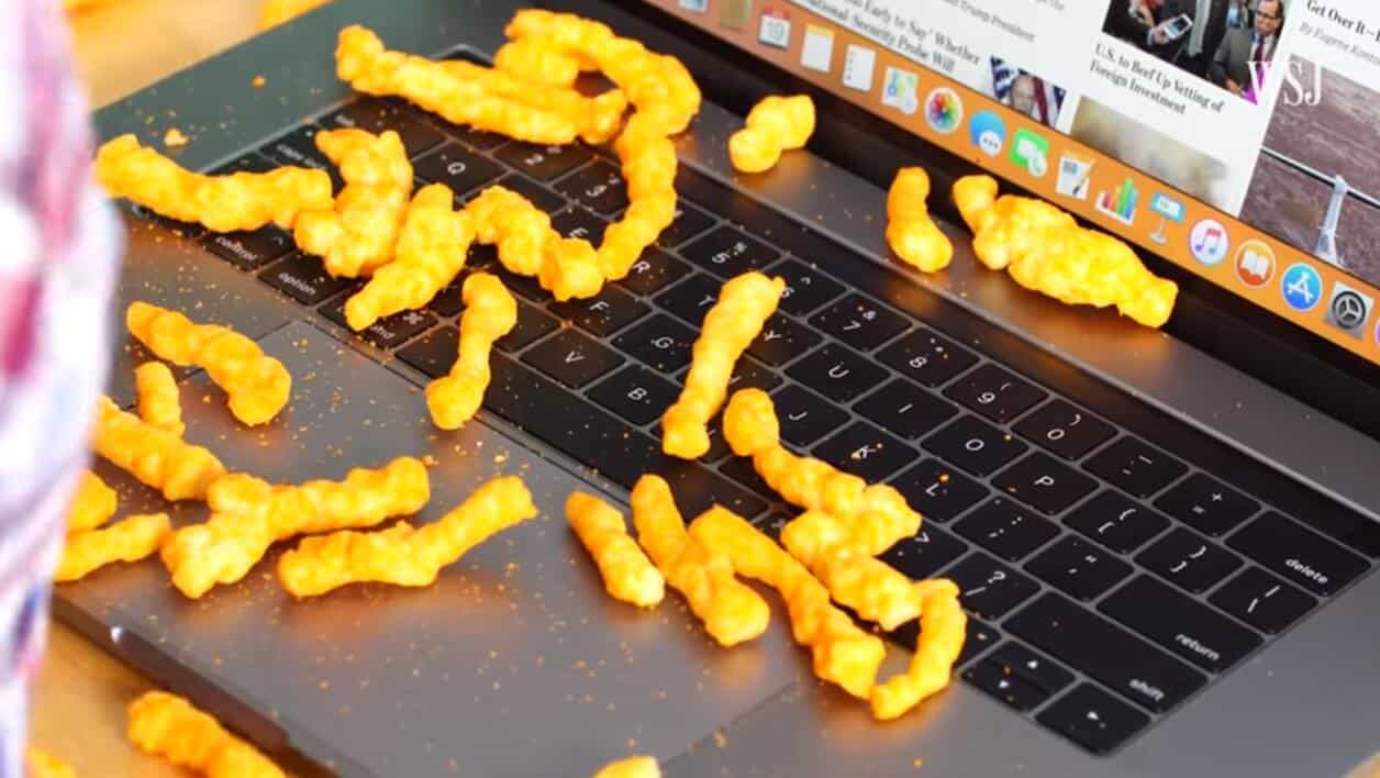 avoid eating and drinking above your keyboard